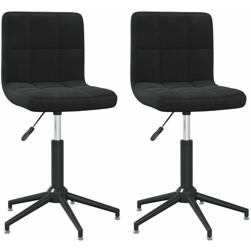 

vidaXL Sillas de comedor giratorias 2 unidades terciopelo negro - Negro