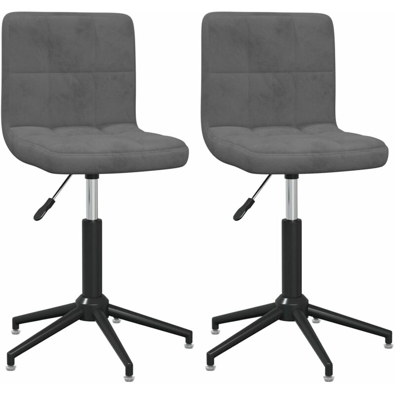 

Sillas de comedor giratorias 2 unidades terciopelo gris oscuro - Gris - Vidaxl
