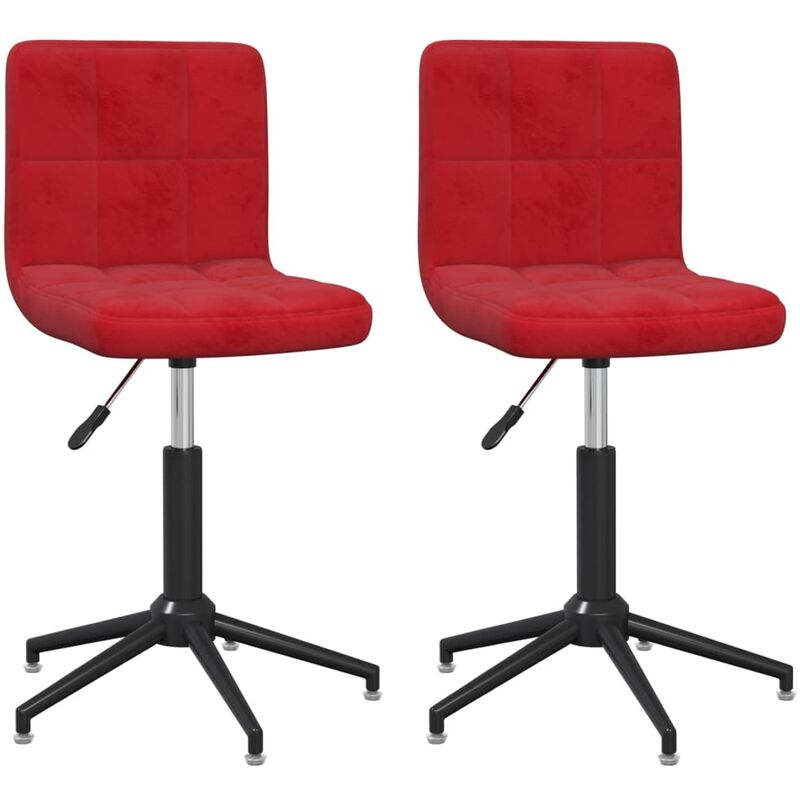 

vidaXL Sillas de comedor giratorias 2 unidades terciopelo rojo tinto - Rojo