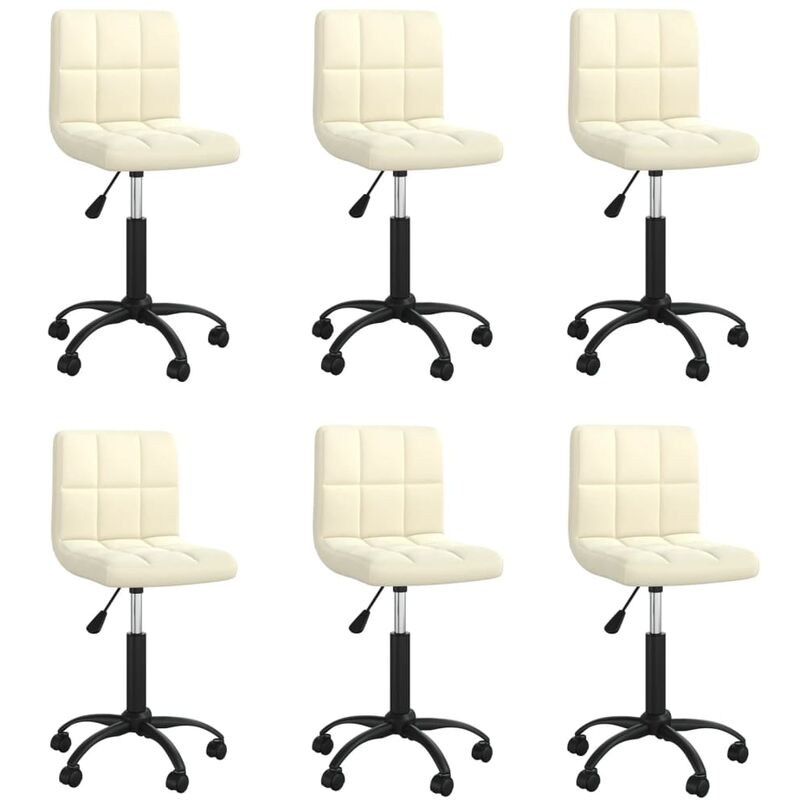 

vidaXL Sillas de comedor giratorias de terciopelo crema 6 uds - Crema