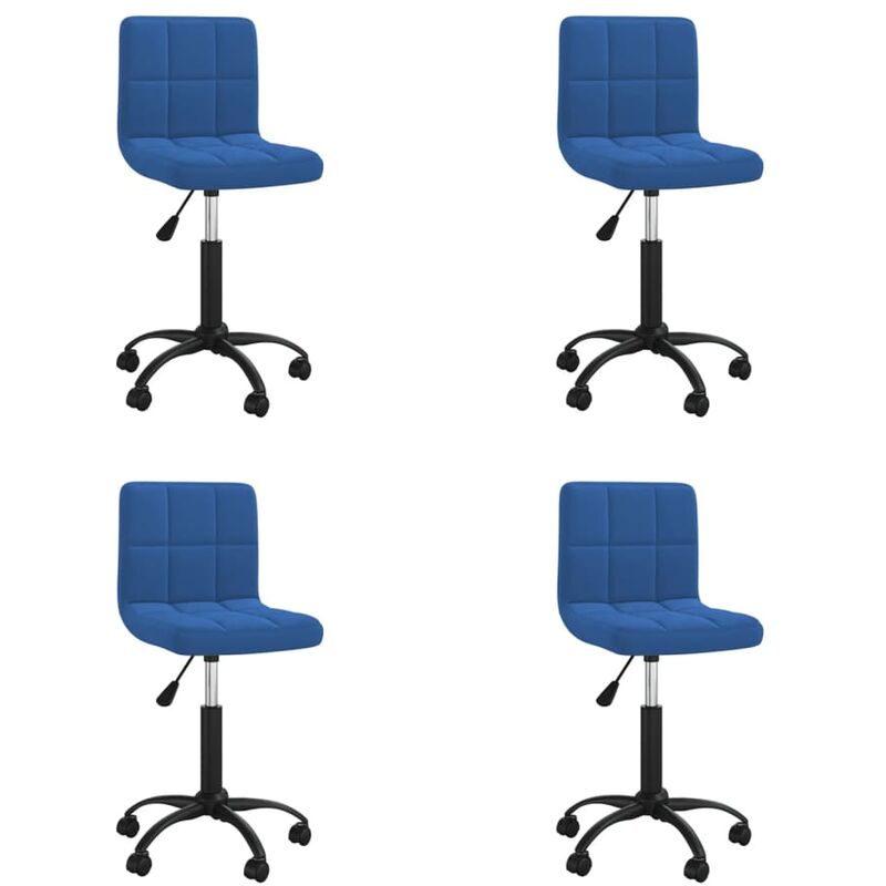 

vidaXL Sillas de comedor giratorias de terciopelo azul 4 uds - Azul