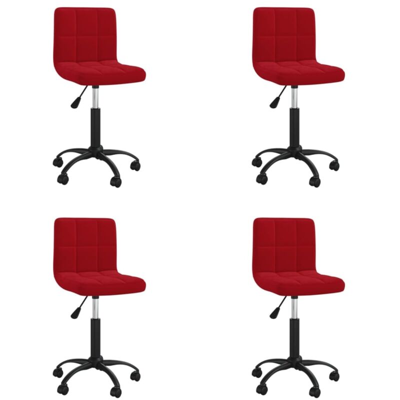 

vidaXL Sillas de comedor giratorias de terciopelo rojo vino tinto 4 uds - Rojo