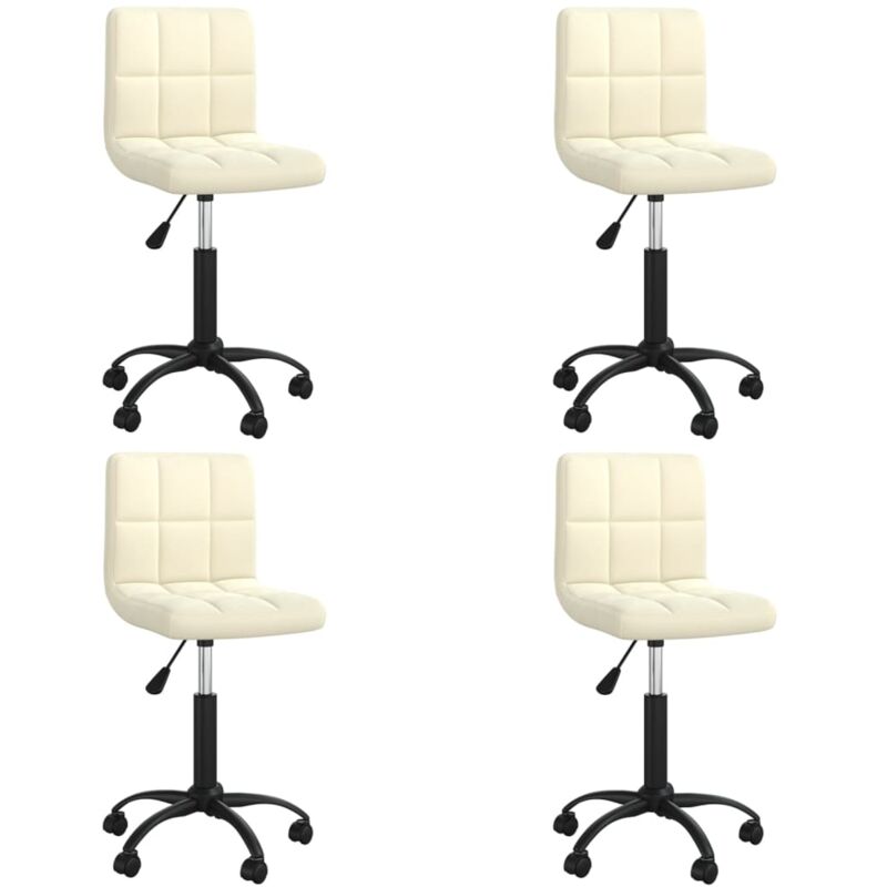 

vidaXL Sillas de comedor giratorias de terciopelo crema 4 uds - Crema