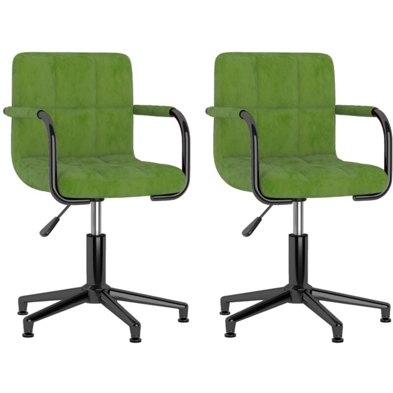 

vidaXL Sillas de comedor giratorias terciopelo 2 unidades verde claro - Verde
