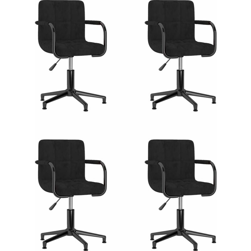 

vidaXL Sillas de comedor giratorias terciopelo 4 unidades negro - Negro