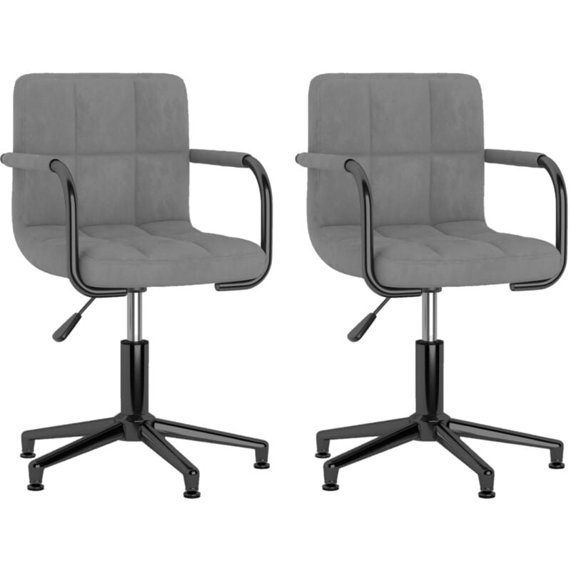 

vidaXL Sillas de comedor giratorias terciopelo 2 unidades gris claro - Gris