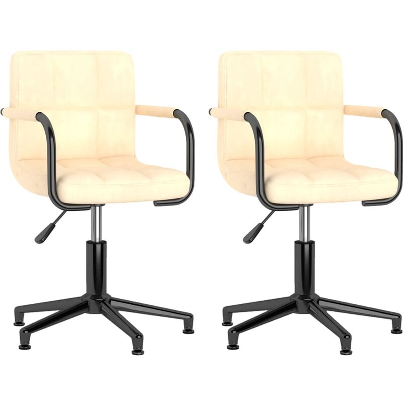 

vidaXL Sillas de comedor giratorias terciopelo 2 unidades crema - Crema