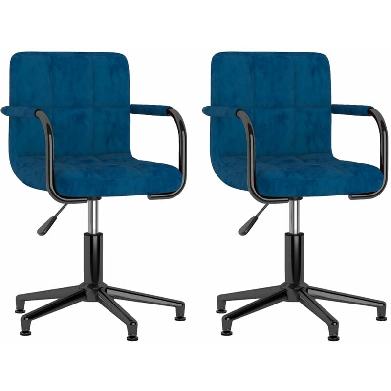 

vidaXL Sillas de comedor giratorias terciopelo 2 unidades azul - Azul