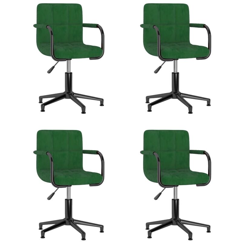 

vidaXL Sillas de comedor giratorias terciopelo 4 unidades verde oscuro - Verde