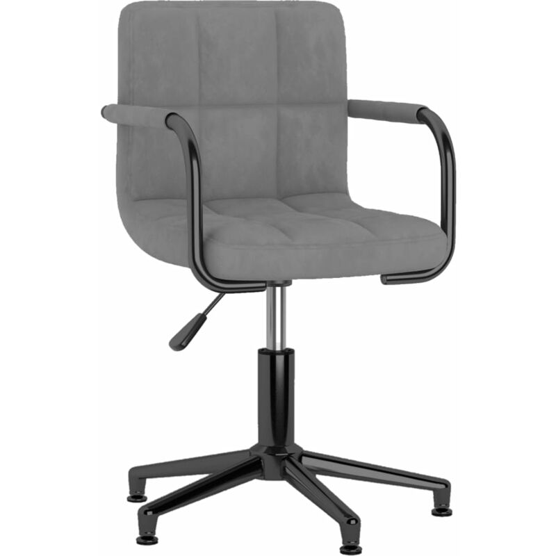 

vidaXL Silla de comedor giratoria terciopelo gris claro - Gris