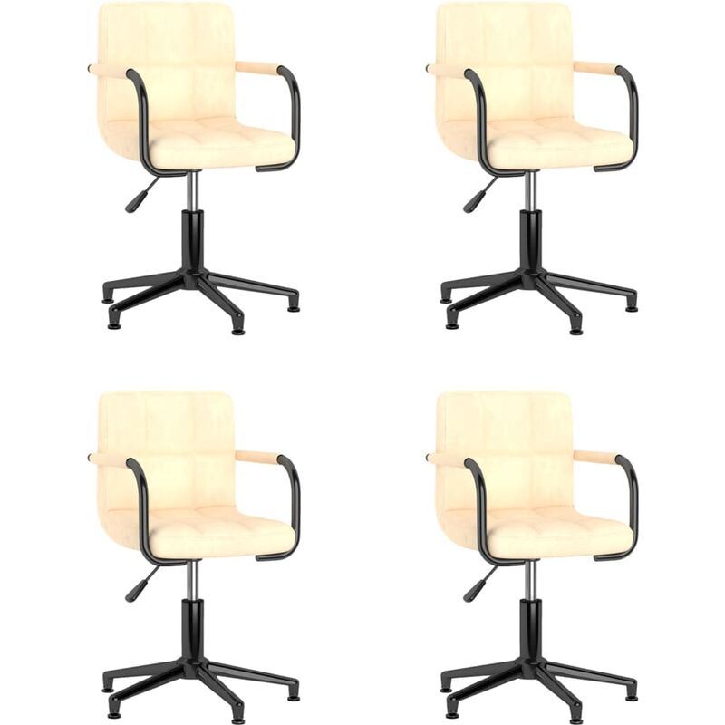 

vidaXL Sillas de comedor giratorias terciopelo 4 unidades crema - Crema