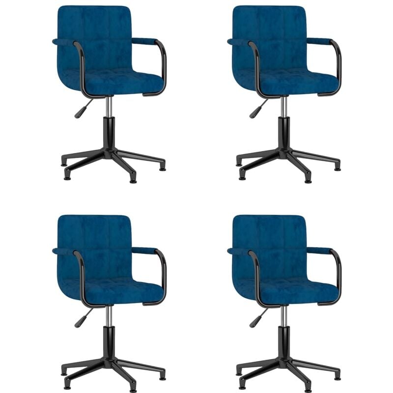

vidaXL Sillas de comedor giratorias terciopelo 4 unidades azul - Azul