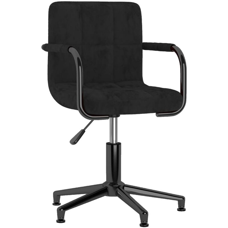 

vidaXL Silla de comedor giratoria terciopelo negro - Negro