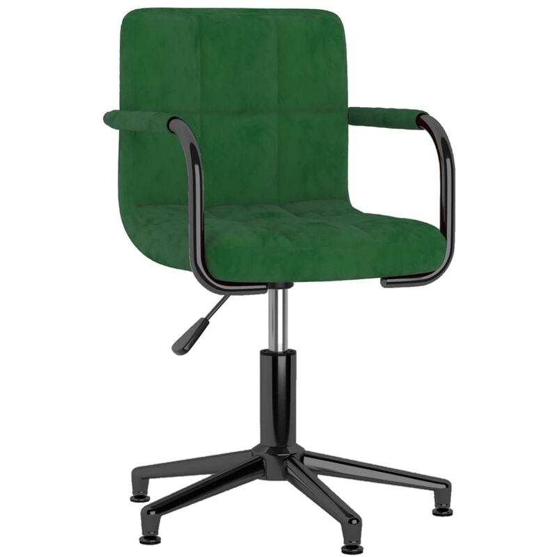 

vidaXL Silla de comedor giratoria terciopelo verde oscuro - Verde