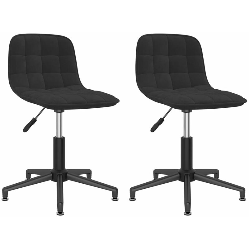 

vidaXL Sillas de comedor giratorias 2 uds terciopelo negro - Negro