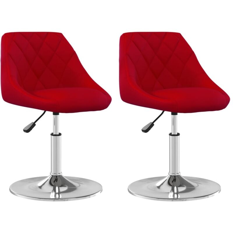 

vidaXL Sillas de comedor giratorias 2 uds terciopelo rojo tinto - Rojo