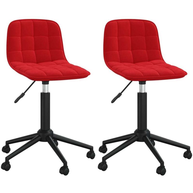 

vidaXL Sillas de comedor giratorias 2 uds terciopelo rojo tinto - Rojo
