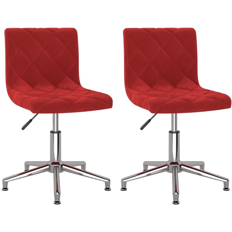 

vidaXL Sillas de comedor giratorias 2 uds terciopelo rojo vino tinto - Rojo