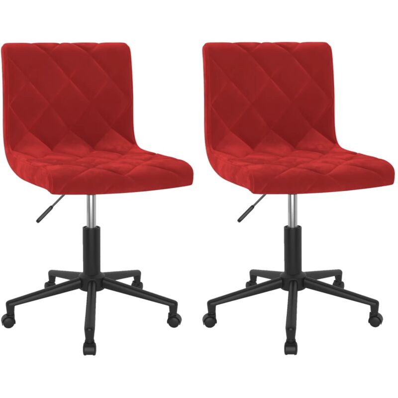 

vidaXL Sillas de comedor giratorias 2 uds terciopelo rojo vino tinto - Rojo