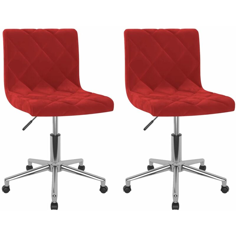 

vidaXL Sillas de comedor giratorias 2 uds terciopelo rojo vino tinto - Rojo