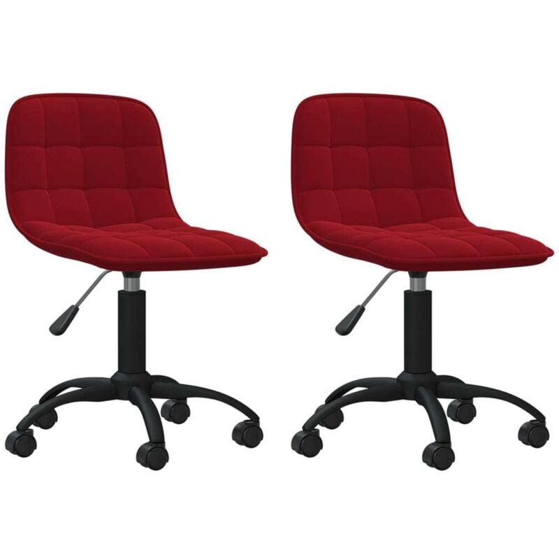 

vidaXL Sillas de comedor giratorias 2 uds terciopelo rojo vino tinto - Rojo