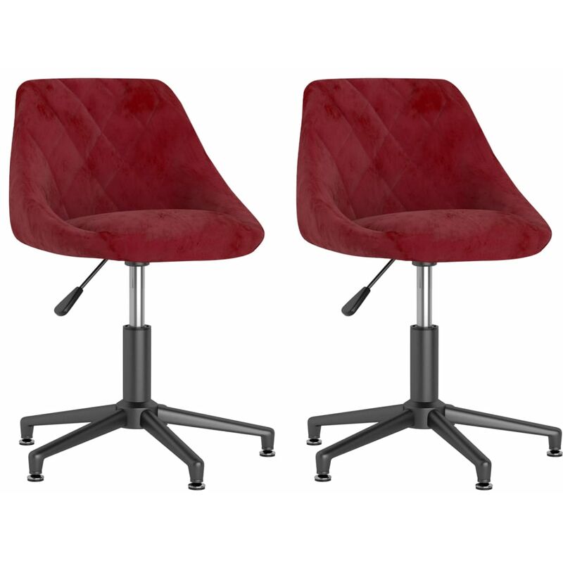 

vidaXL Sillas de comedor giratorias 2 uds terciopelo rojo vino tinto - Rojo