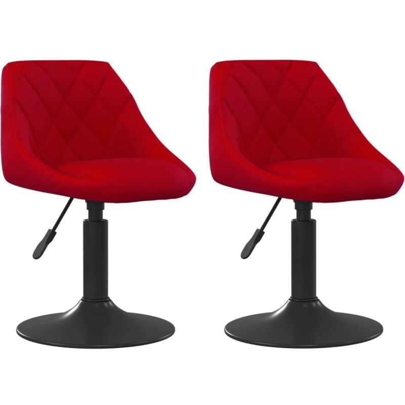 

vidaXL Sillas de comedor giratorias 2 uds terciopelo rojo vino tinto - Rojo