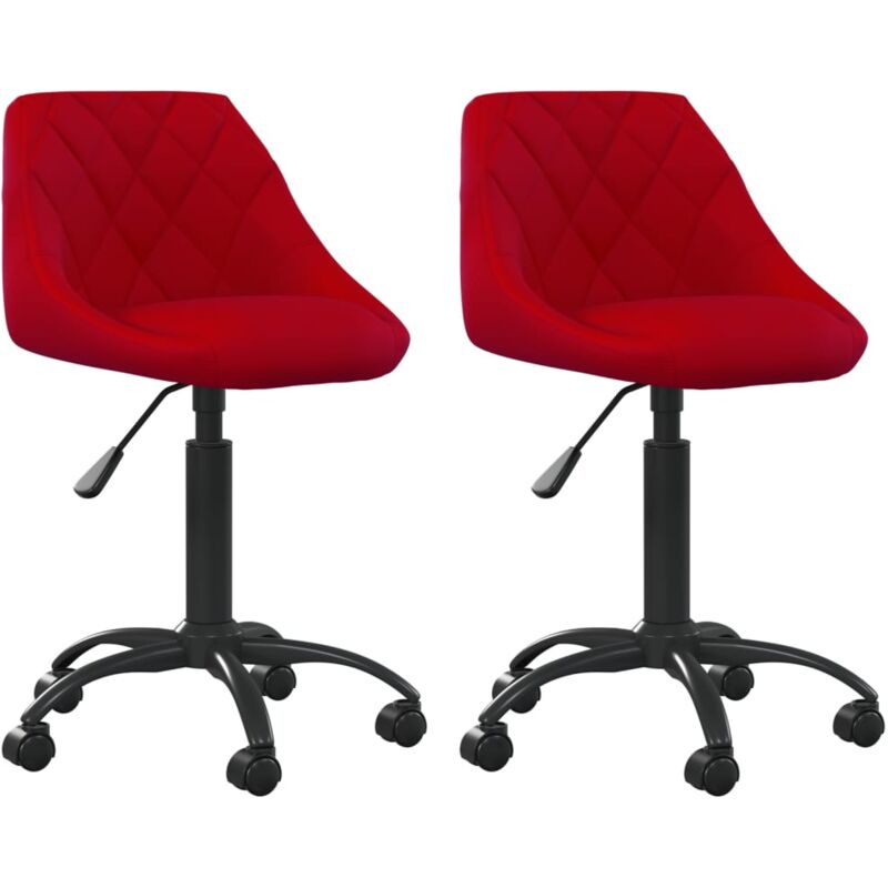 

vidaXL Sillas de comedor giratorias 2 uds terciopelo rojo vino tinto - Rojo