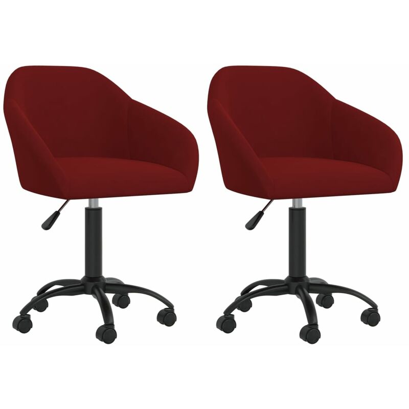 

vidaXL Sillas de comedor giratorias 2 uds terciopelo rojo vino tinto - Rojo