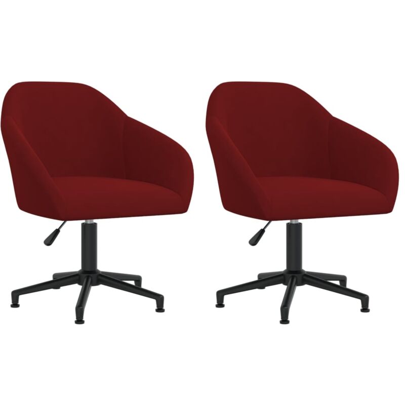 

vidaXL Sillas de comedor giratorias 2 uds terciopelo rojo vino tinto - Rojo