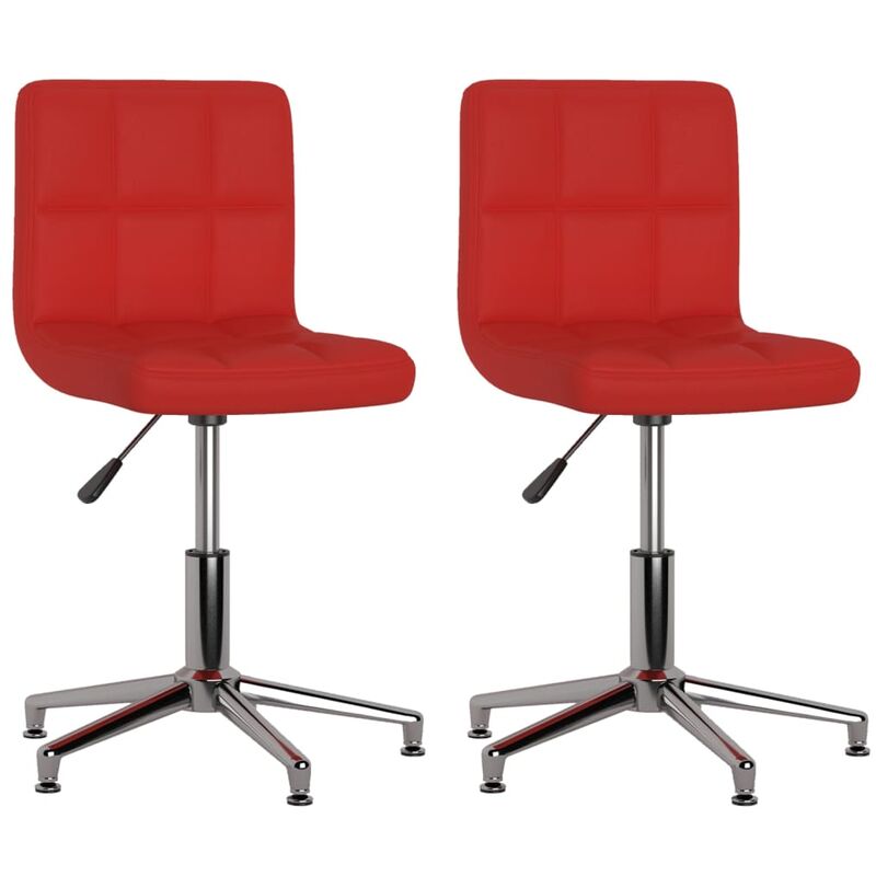 

Sillas de comedor giratorias 2 unidades cuero sintético rojo tinto - Rojo - Vidaxl