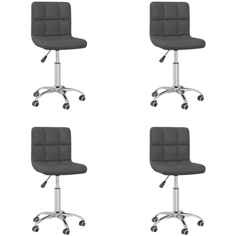 

vidaXL Sillas de comedor giratorias de cuero sintético gris 4 uds - Gris