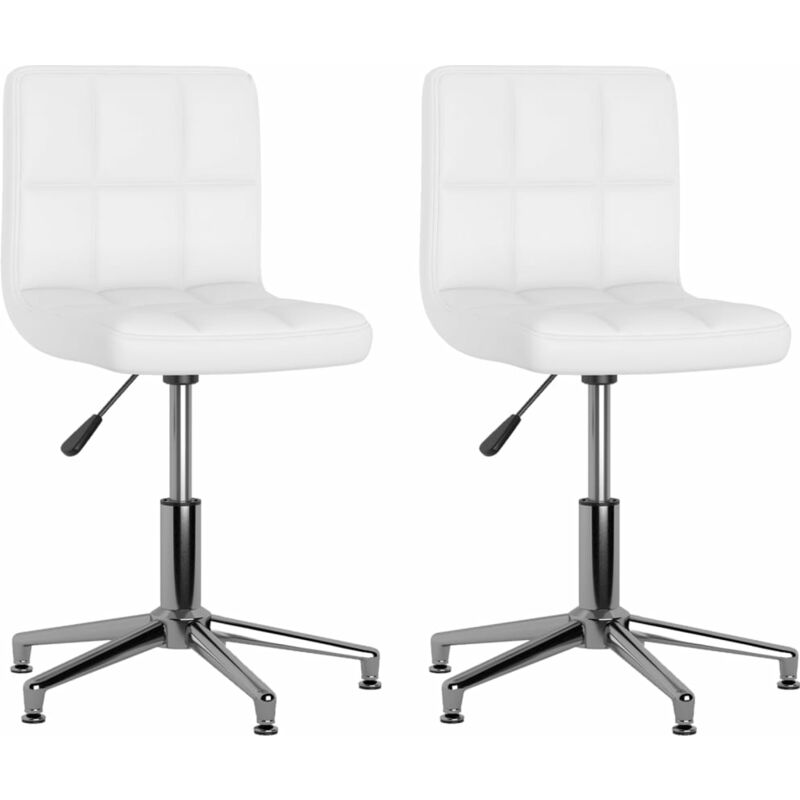 

vidaXL Sillas de comedor giratorias 2 unidades cuero sintético blanco - Blanco