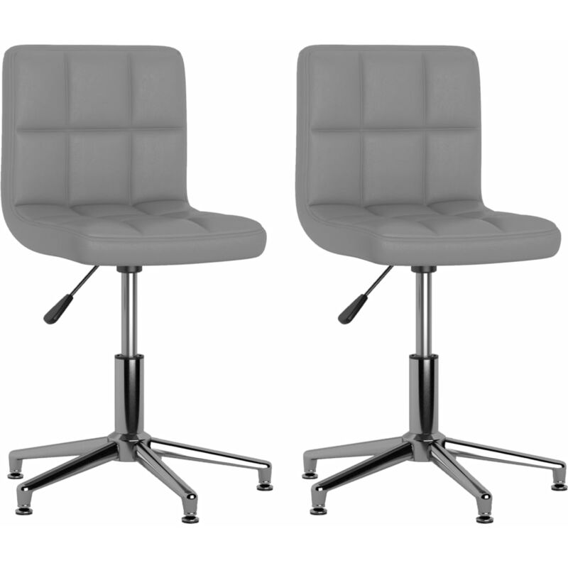

vidaXL Sillas de comedor giratorias 2 unidades cuero sintético gris - Gris