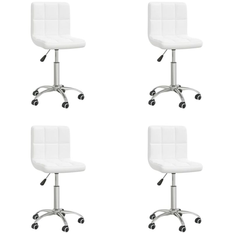 

vidaXL Sillas de comedor giratorias de cuero sintético blanco 4 uds - Blanco