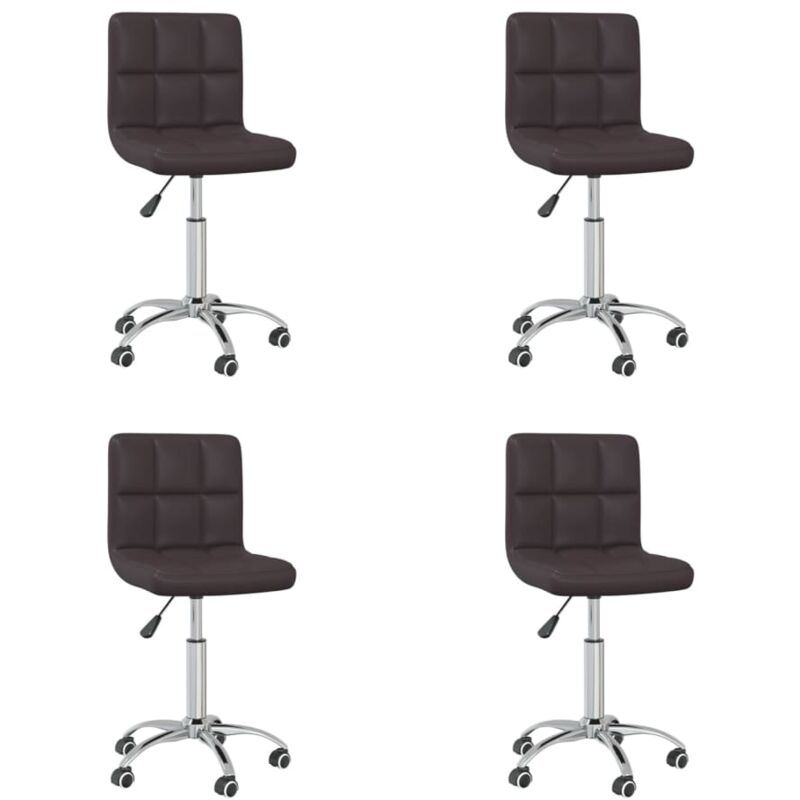 

vidaXL Sillas de comedor giratorias de cuero sintético marron 4 uds - Marrón