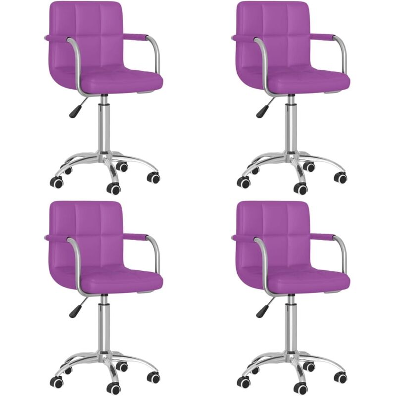 

vidaXL Sillas de comedor giratorias cuero sintético 4 uds morado - Púrpura
