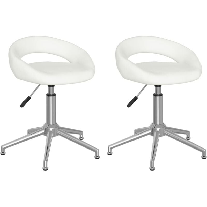 

vidaXL Sillas de comedor giratorias cuero sintético 2 uds blanco - Blanco