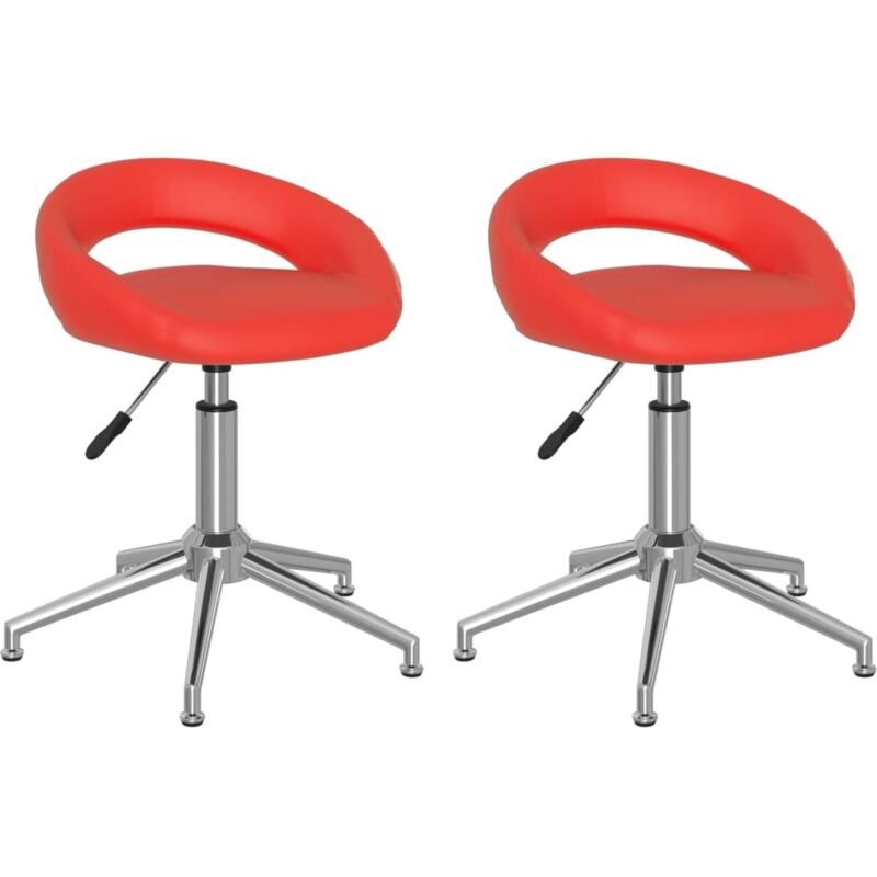 

vidaXL Sillas de comedor giratorias cuero sintético 2 uds rojo - Rojo