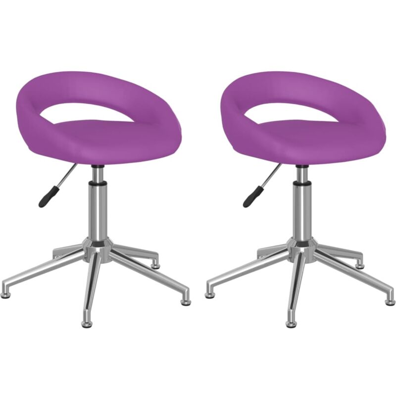 

vidaXL Sillas de comedor giratorias cuero sintético 2 uds morado - Púrpura
