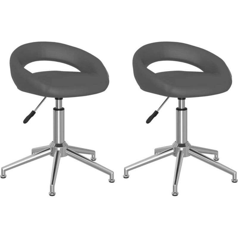 

vidaXL Sillas de comedor giratorias cuero sintético 2 uds gris - Gris