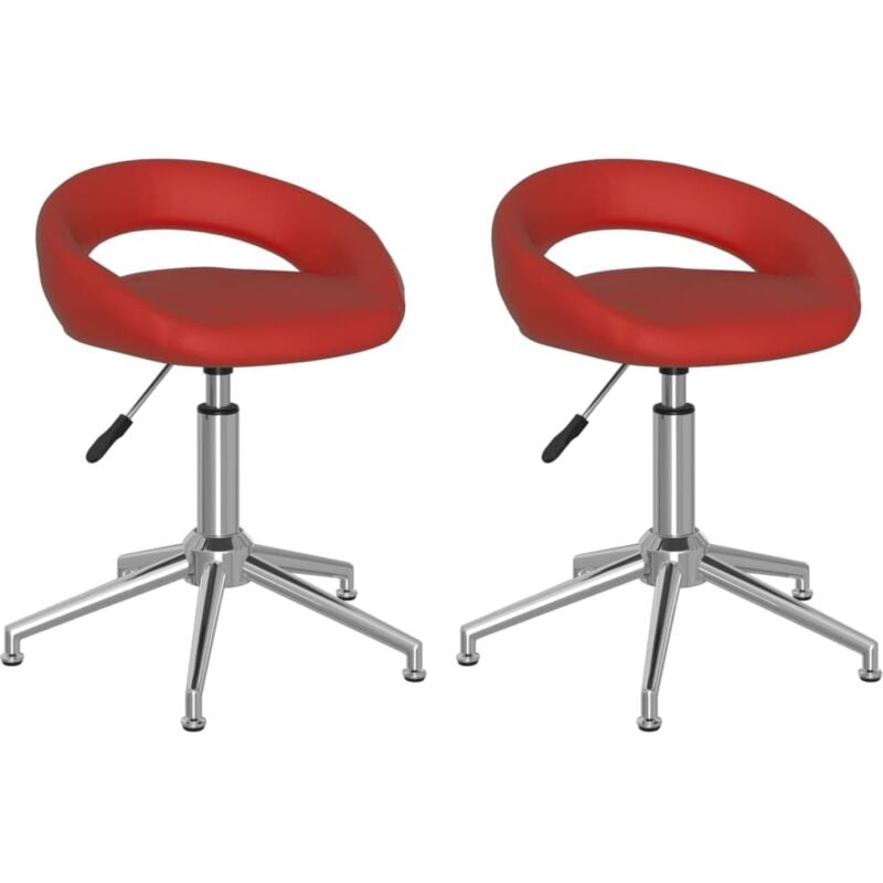 

vidaXL Sillas de comedor giratorias cuero sintético 2 uds rojo tinto - Rojo