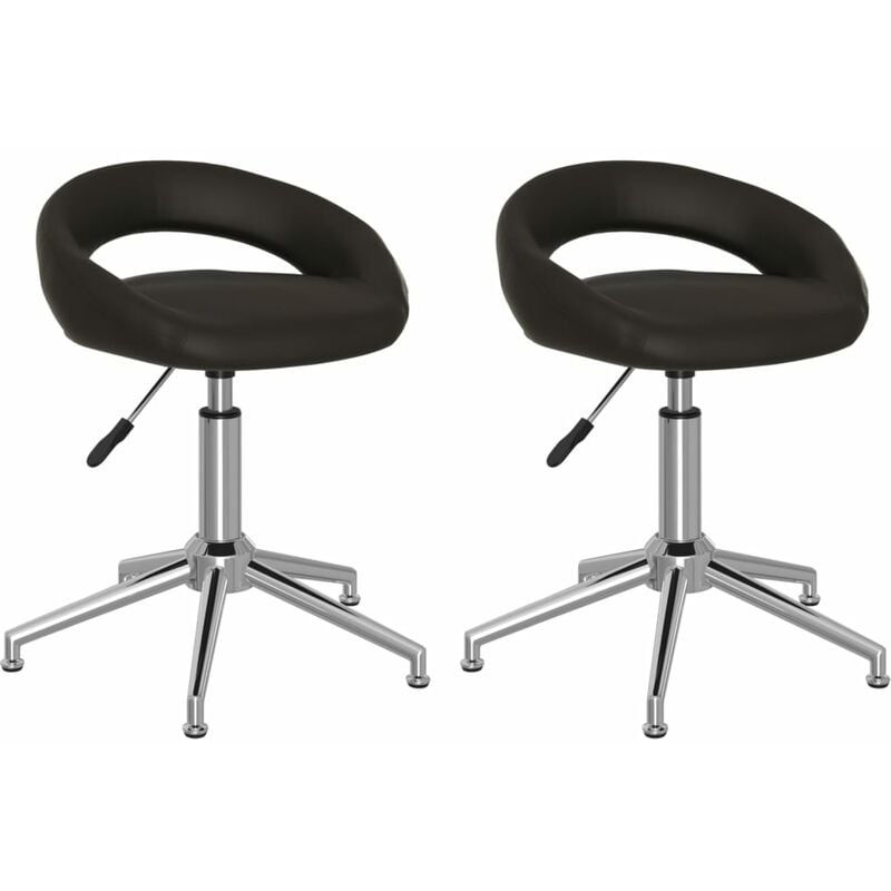 

vidaXL Sillas de comedor giratorias cuero sintético 2 uds negro - Negro