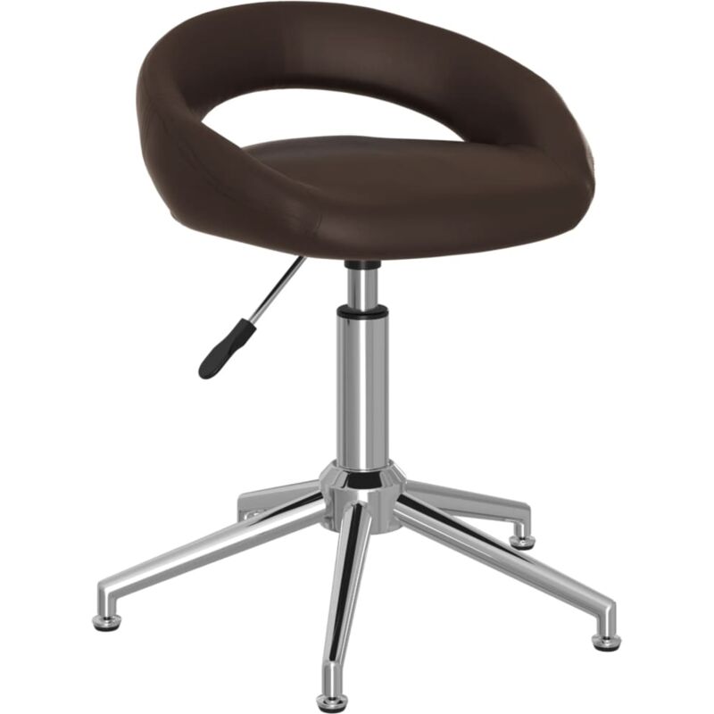 

vidaXL Silla de comedor giratoria cuero sintético marrón - Marrón