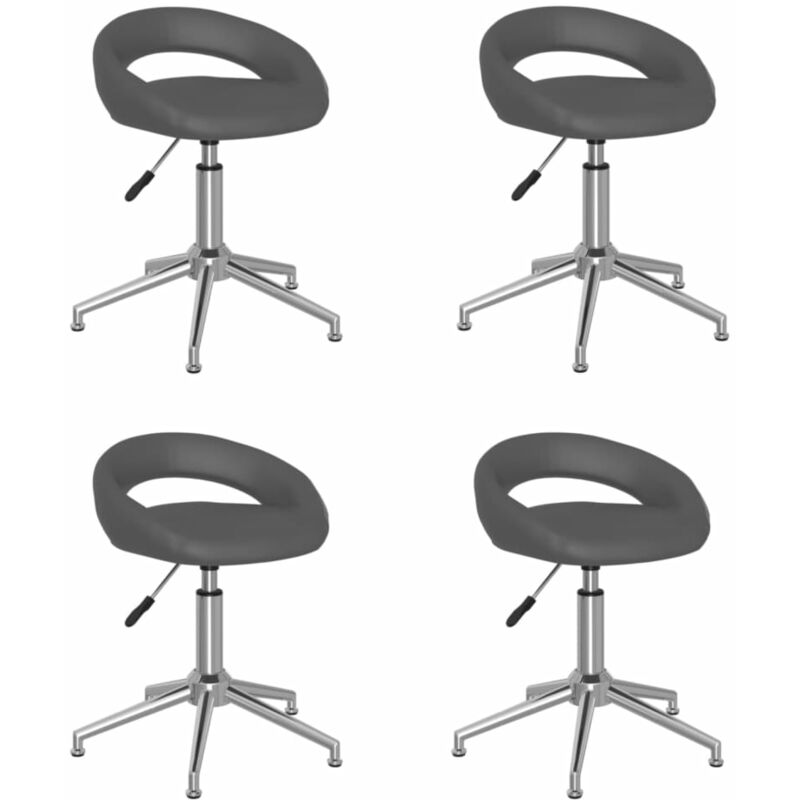 

vidaXL Sillas de comedor giratorias cuero sintético 4 uds gris - Gris