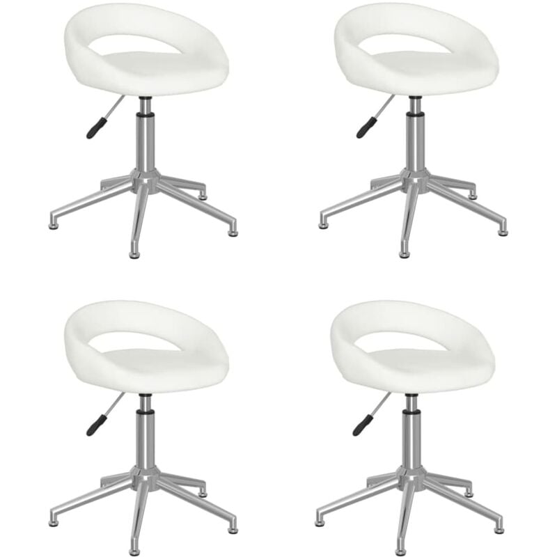 

vidaXL Sillas de comedor giratorias cuero sintético 4 uds blanco - Blanco