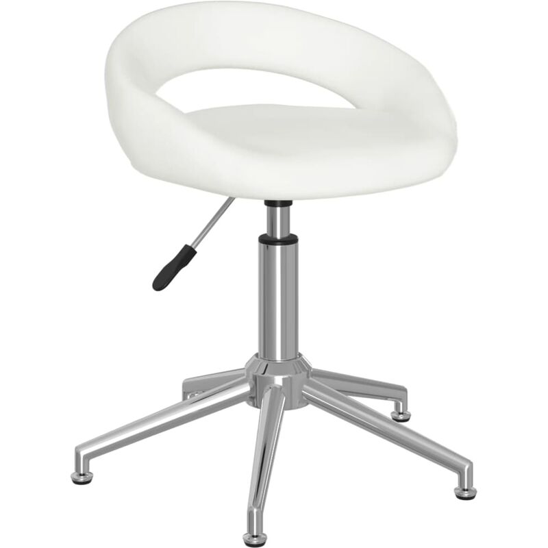 

vidaXL Silla de comedor giratoria cuero sintético blanco - Blanco