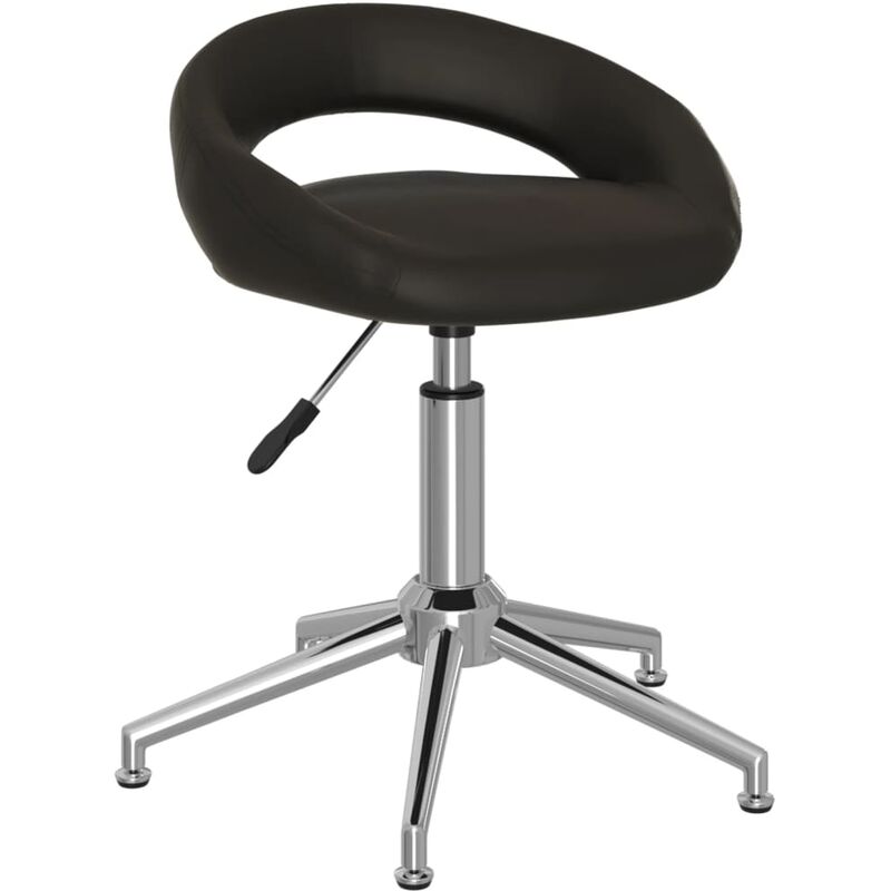 

vidaXL Silla de comedor giratoria cuero sintético negro - Negro