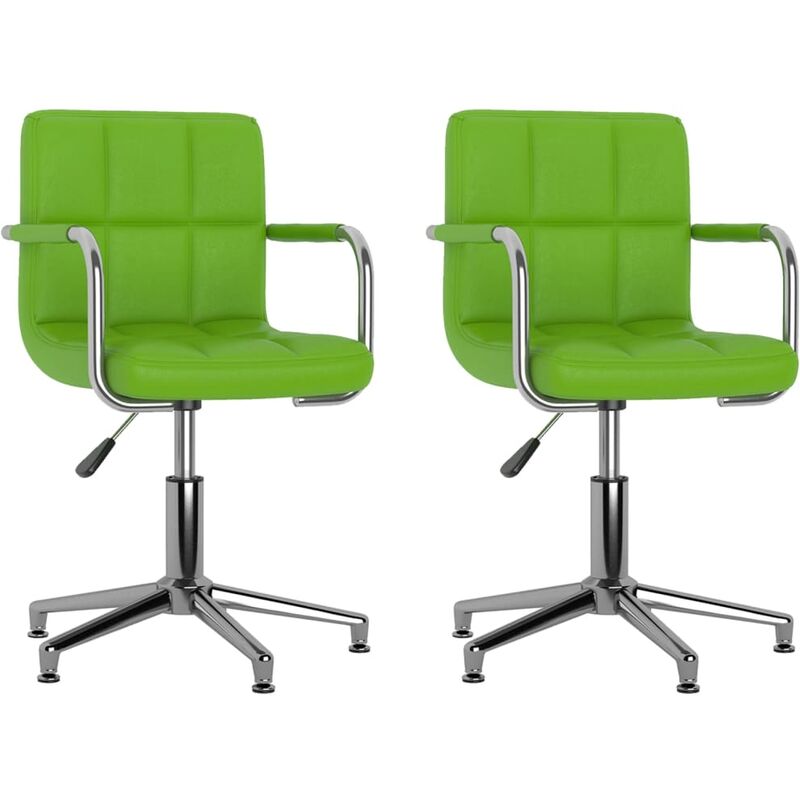 

vidaXL Sillas de comedor giratorias cuero sintético 2 unidades verde - Verde