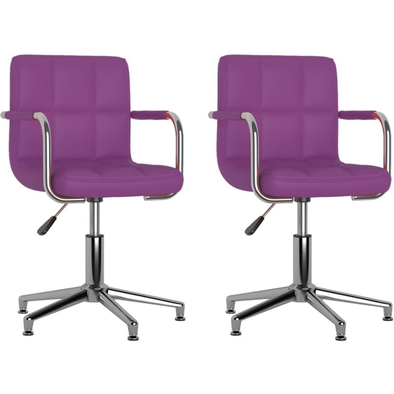 

vidaXL Sillas de comedor giratorias cuero sintético 2 unidades morado - Púrpura